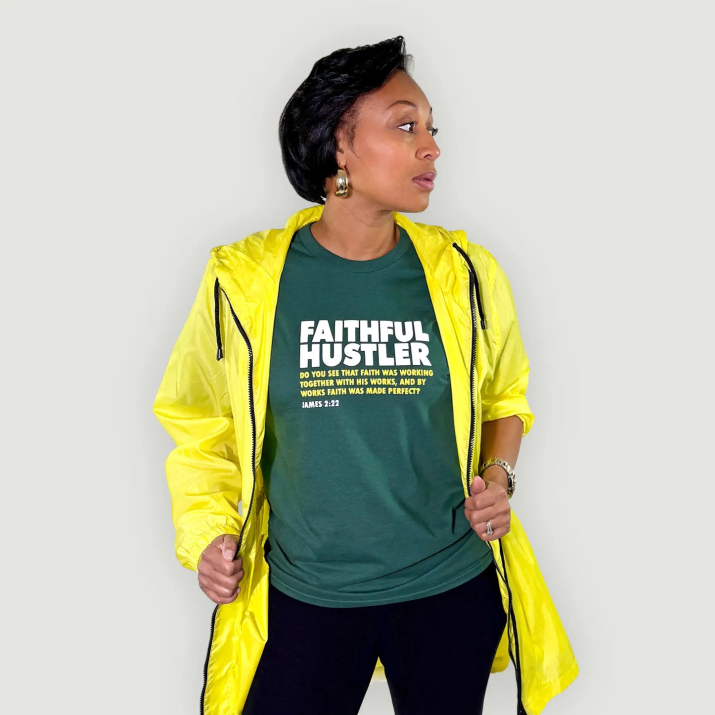 Hustle Block Tee  - Prosperity Green - Faithful Hustler Clothing