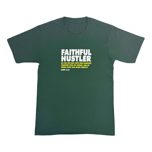 Hustle Block Tee  - Prosperity Green - Faithful Hustler Clothing